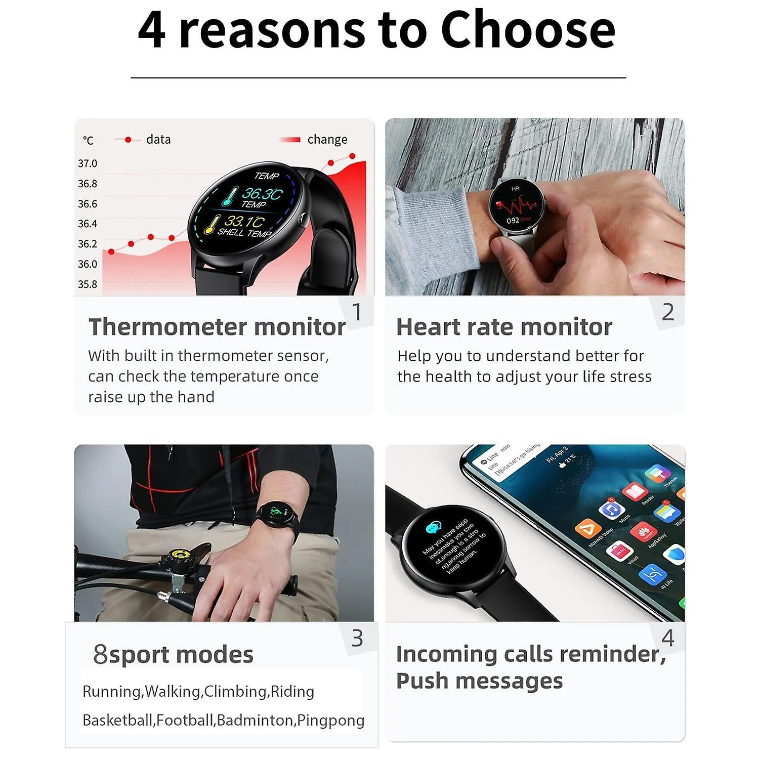 Watches sports smart watch fitness heart rate smart bracelet metal case watches pink
