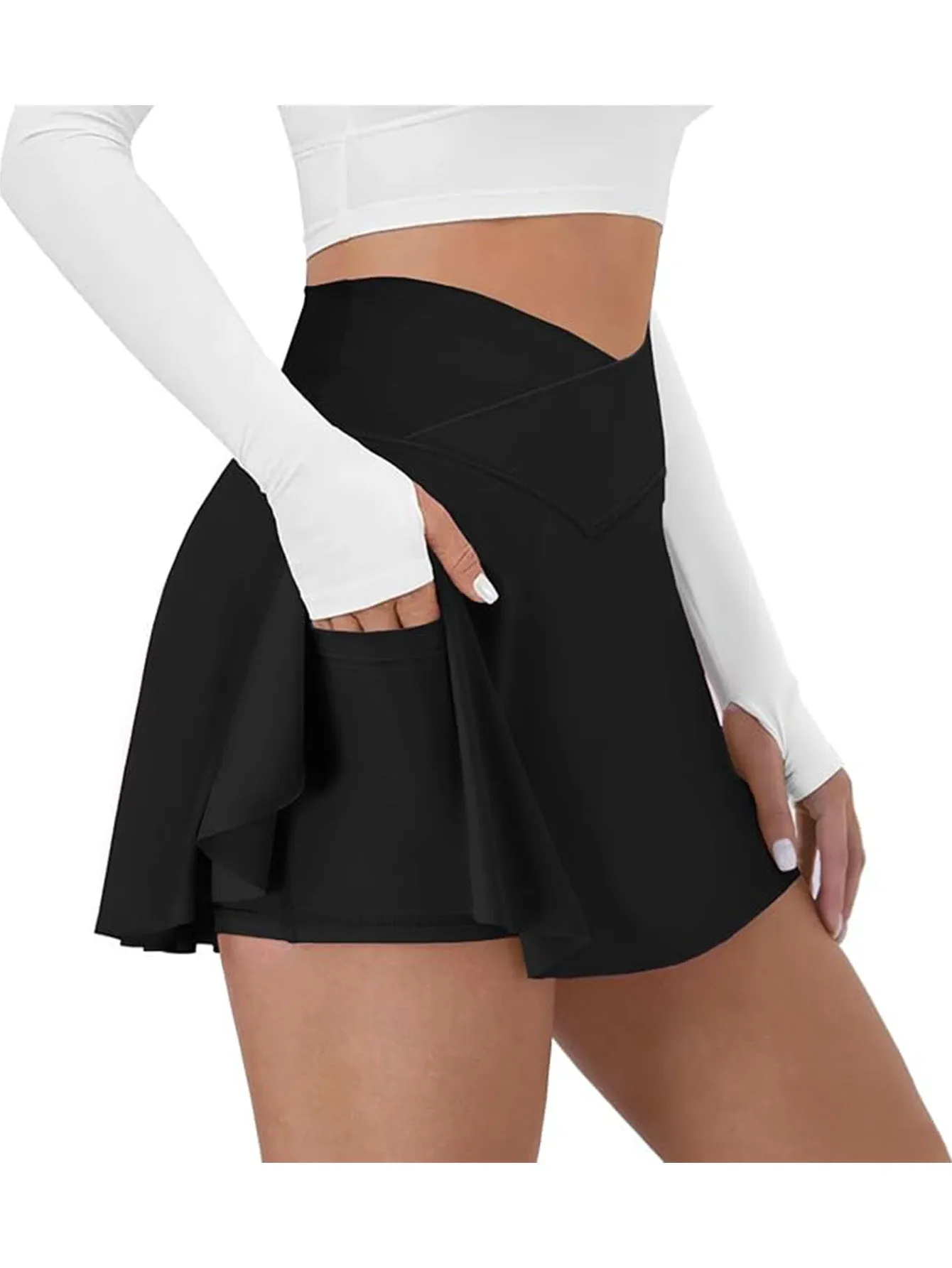Women's Pleated Tennis Skirt Golf Skorts for women High-Waisted Workout Skirt with Built-in Shorts phone Pocket Perfect for Tennis Yoga Running