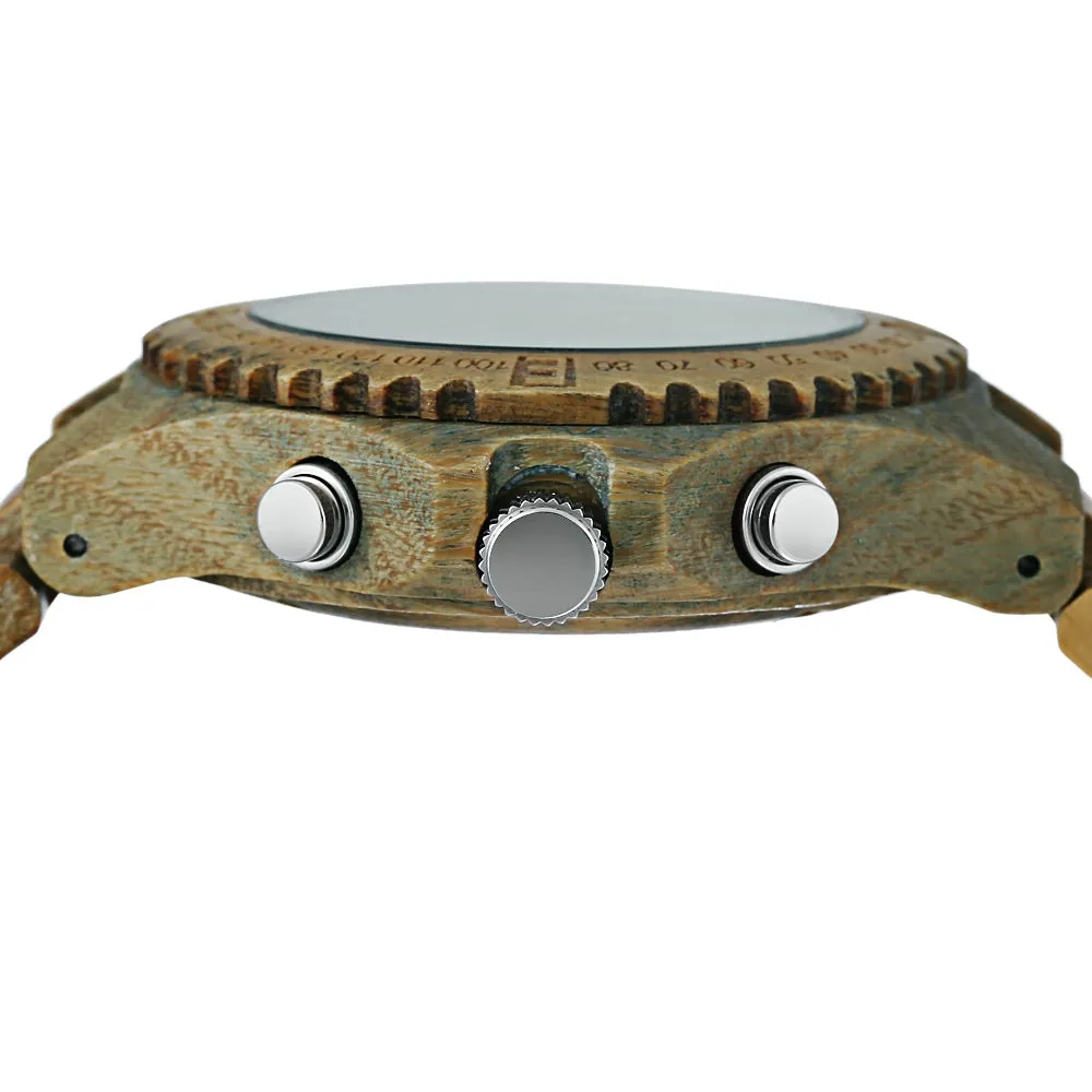 Wooden Luminous Pointer Chronograph Watch
