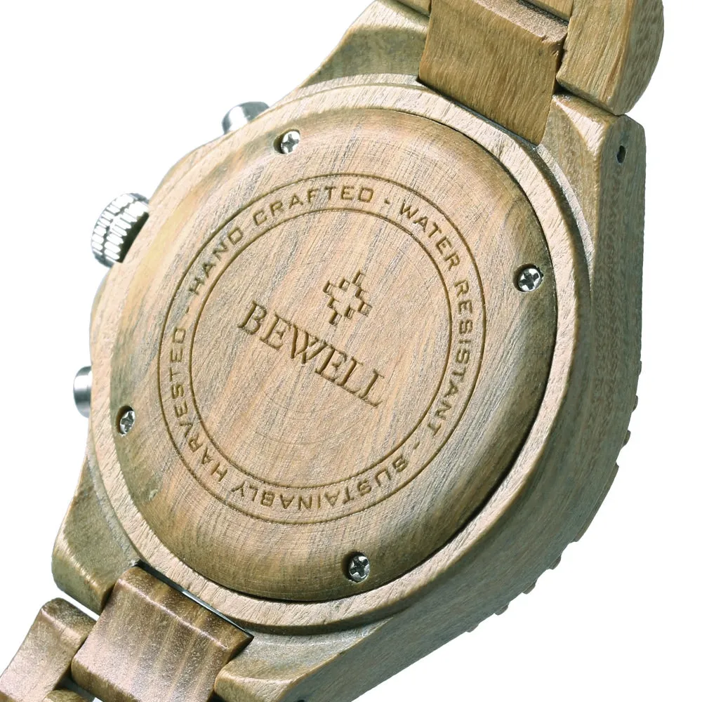 Wooden Luminous Pointer Chronograph Watch
