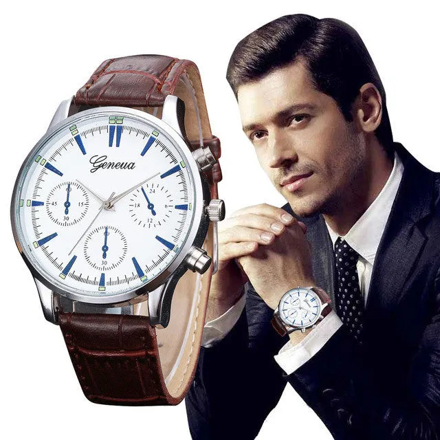 Wrist Watch Men Watches 2016 Famous Brand Male Clock Quartz Watch Retro Design Leather Band Analog Alloy Quartz-watch Montre